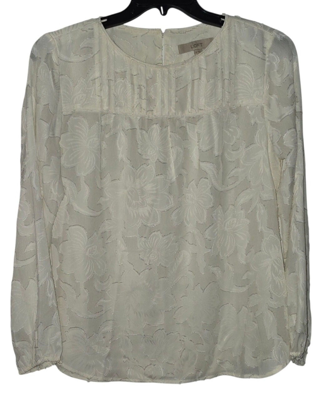 Loft Off White Blouse Long Sleeve Medium